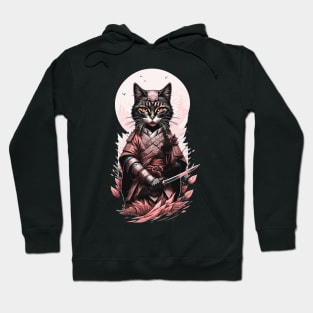 Sakura Cat Samurai Hoodie